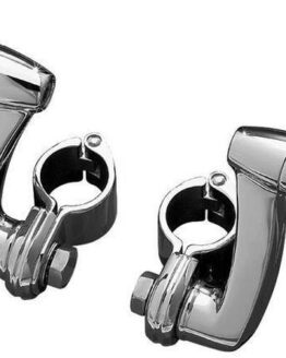 Longhorn Offset Peg Mounts w/ 1-1/4" Magnum Quick Clamp Chrome - Kuryakyn