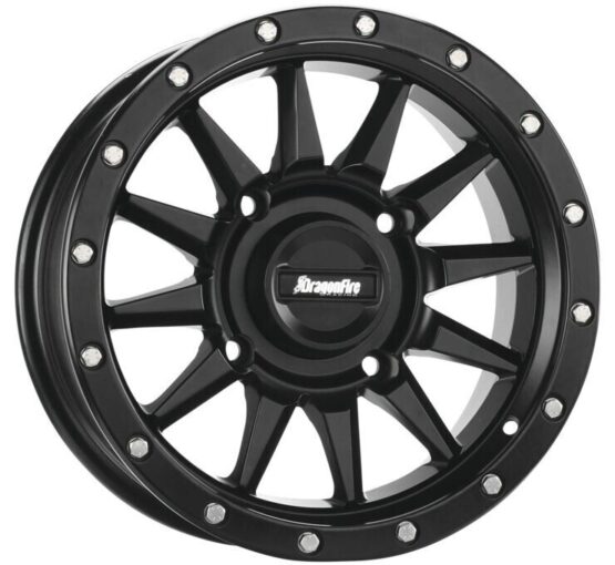DragonFire Echo Wheel 15x7 4/156 5+2 +10 Machined Black