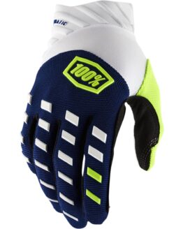 100% Airmatic Men's Gloves Navy/White - Small