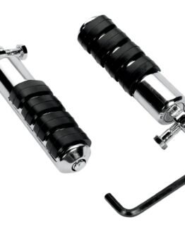 Small ISO Longhorn Pegs w/ 1" Extensions & Male Mount - Chrome, Kuryakyn