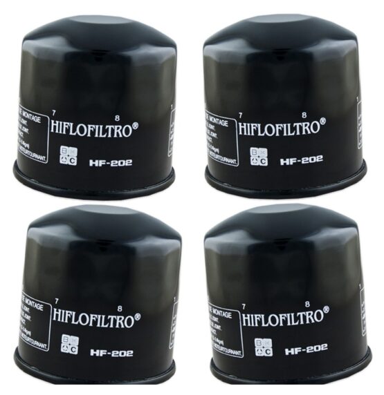 HF202 Oil Filter - Black - 4 Pack