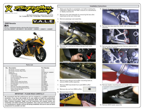 Two Brothers M2 Dual Exhaust System Aluminum/Stainless For 09-14 Yamaha R1 - Image 2