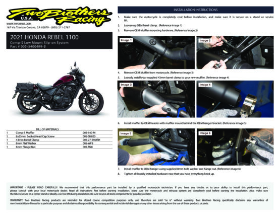 Low-Mount Black Stainless Steel Comp-S Slip On Exhaust - Image 3