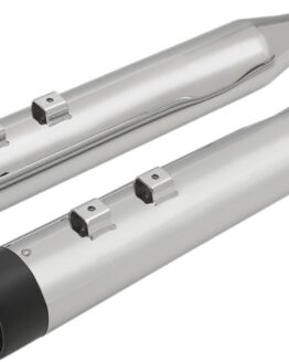 Dual Chrome 4" Slip On Exhaust Black Cap