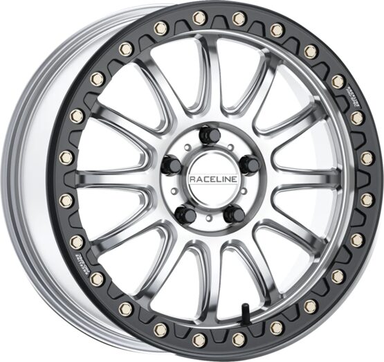 Raceline Alpha Beadlock Wheel Hyper Silver/Black 17x7 5x114.3 +25