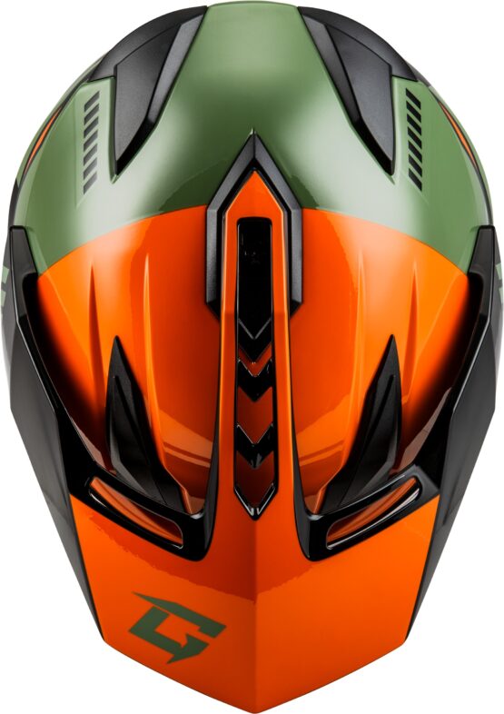 GMAX GM-11 Ronin Helmet Orange/Green/Black XL - Image 2