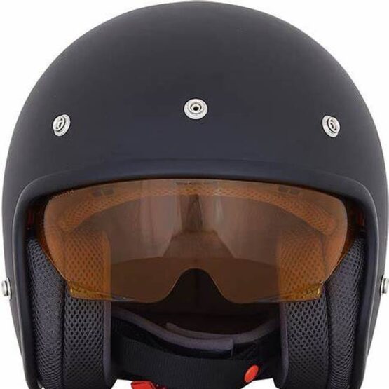 FX-142 3/4 Open Face Helmet Matte Black w/Yellow Shield X-Large - Image 2