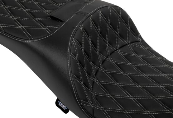 Drag Specialties Extended Reach Freedom Seat Vinyl Double Diamond Silver FLT/FLH 09-24 - Image 2