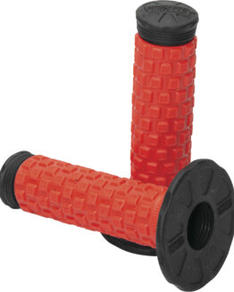 Pillow Top Motorcycle Grips - Red & Black