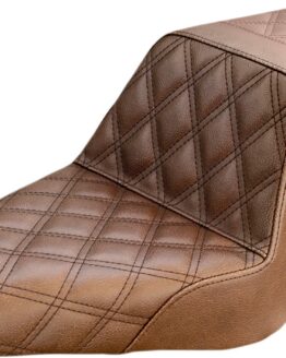 Step-Up Lattice Stitched 2-Up Seat Brown