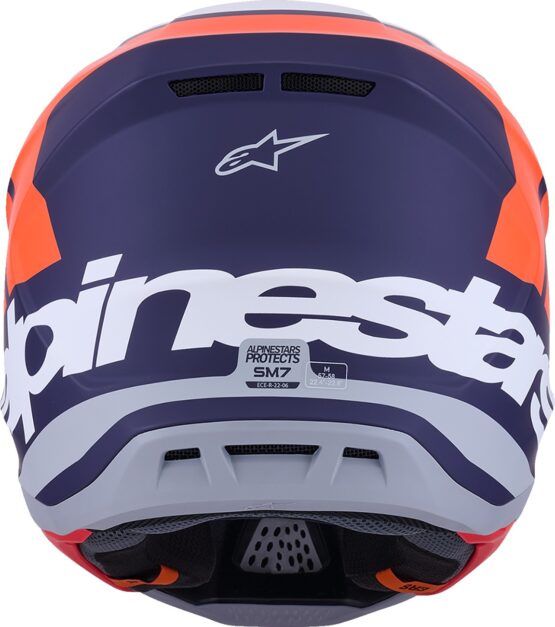 Alpinestars SM7 Core MX Helmet Matte Orange/Blue Medium - Image 2