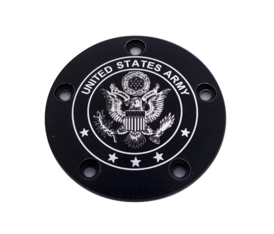 Custom Engraving TC Timer Cover Army Black for V-Twin