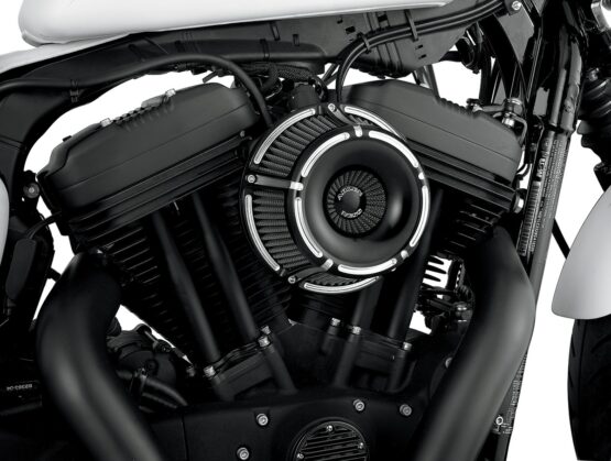 Arlen Ness Slot Track Inverted Air Cleaner Kit Contrast Cut Black