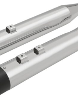 Dual Chrome 4" Slip On Exhaust Black Cap