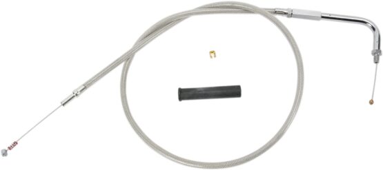 Drag Specialties Stainless Braided Idle Cable 41in For Harley-Davidson