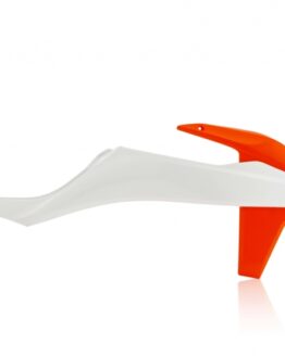 Acerbis Radiator Shroud White/Orange For 19-22 KTM 125-500 SX SX-F XC-F XC EXC