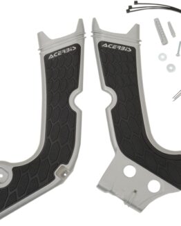 Acerbis X-Grip Frame Guards Silver/Black Fits 17-19 Honda CRF250R/RX CRF450R/RX