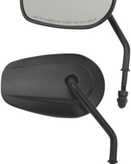 Teardrop Black Mirrors Short Stem - Pair of Left & Right