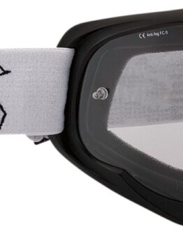 Qualifier Black / White / Stealth Agroid Goggles - Clear Lens