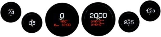 Dakota Digital MLX Series Gauges Black Bagger 6 Gauge MLX-8696-K