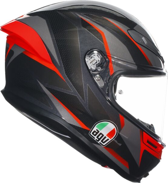 AGV K6 S Slashcut Helmet 2XL Gray Black Red Full Face Unisex - Image 2
