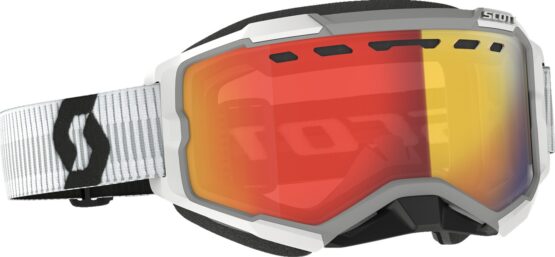 Scott Fury LS Snow Cross Goggle White Red Chrome Light Sensitive Lens