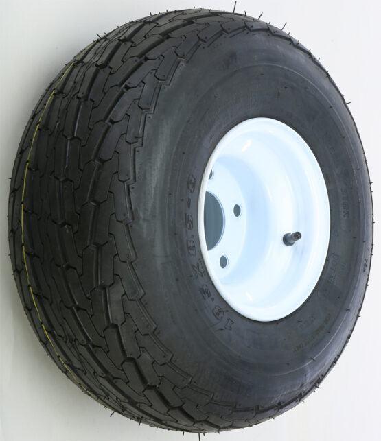 AWC Trailer Tire and White Steel Wheel Assembly 18.5x8.5-8