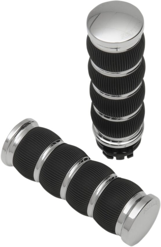 Arlen Ness Cable Style Fusion Series Grips Chrome Ring Leader