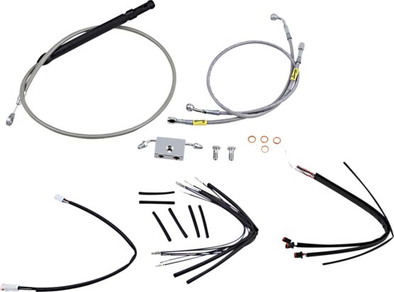 Extended Braided S.S. Control Cable Kit For 14" Gorila Bars