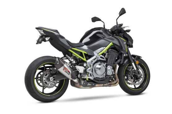 Yoshimura AT2 Slip-On Exhaust Stainless/Carbon Silver Fits 17-21 Kawasaki Z900 - Image 2