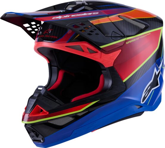 Alpinestars Supertech M10 Era MIPS Helmet Gloss Blue/Red/Yellow Fluo Large