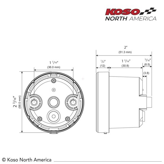 KOSO TNT-05R Tachometer Gauge Kit Black LCD 7-Color Backlight - Image 2