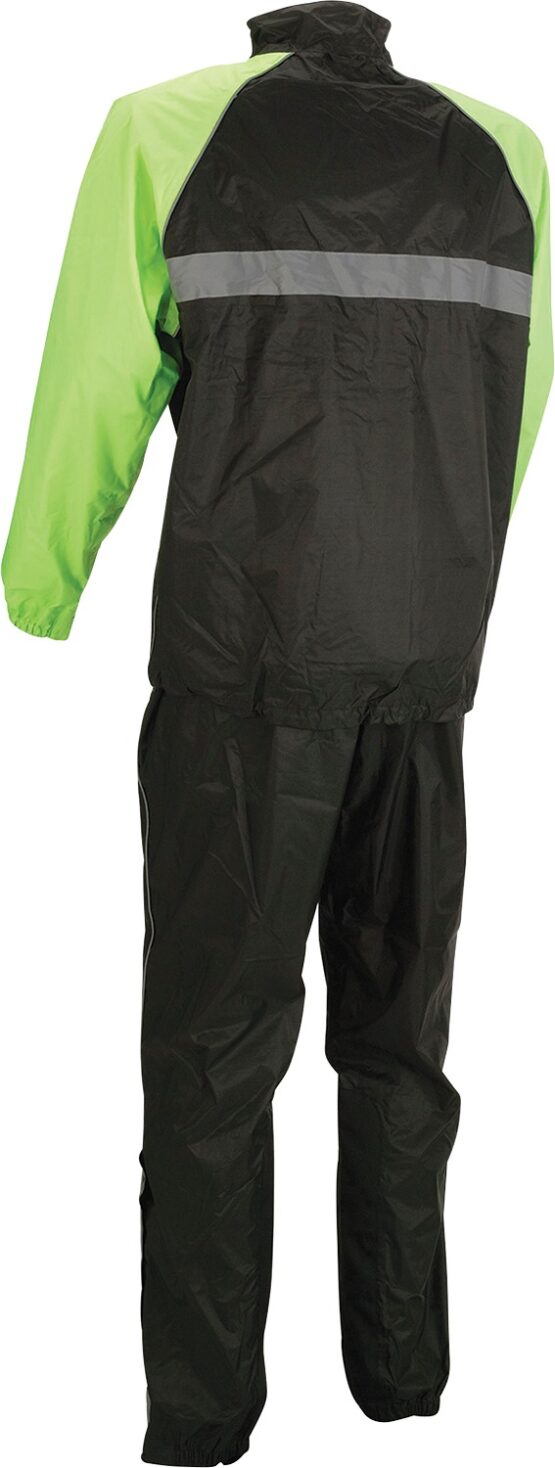 Z1R 2-Piece Rain Suit Black/Hi-Vis XL Waterproof Motorcycle Gear - Image 2