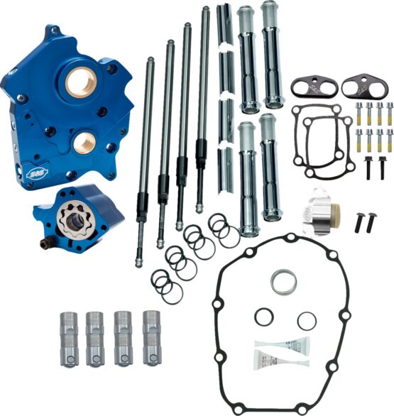 S&S M8 Oil Cooled Cam Chest Kit Chrome Pushrods Chain Drive For Harley