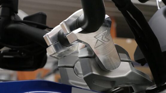 ROX Speed FX 2.4in Pivoting Bar Risers Silver For BMW R1300GS/Adventure - Image 2
