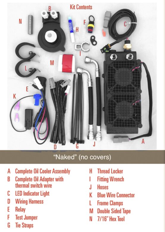 UltraCool Naked Oil Cooler Kit Black For Harley M8 Softail Touring Trike - Image 2