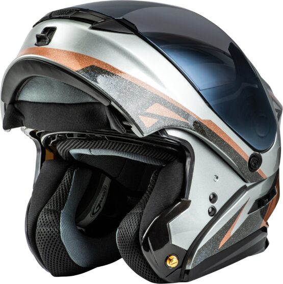 GMAX MD-01 Volta Modular Helmet Grey/Black/Copper Small - Image 4