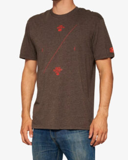 100% Astra Tee Brown Heather Large - Men's Cotton Blend