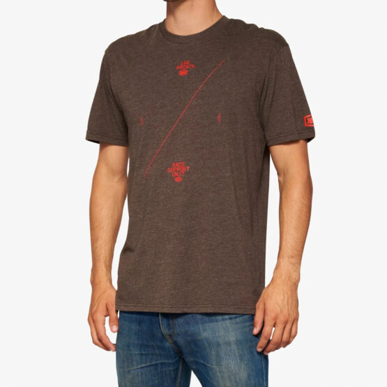 100% Astra Tee Brown Heather Large - Men's Cotton Blend