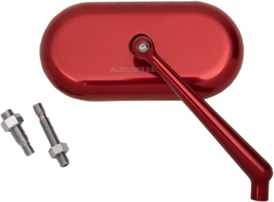 Arlen Ness Right Oval Mirror Red Aluminum/Glass 13-179