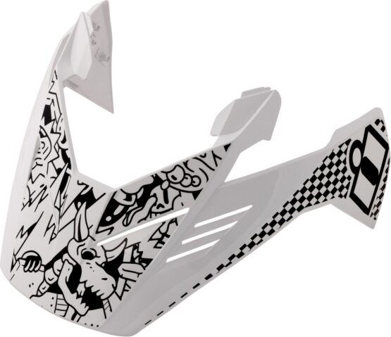 ICON Elsinore Helmet Peak Doodle 3 M-L White Replacement Visor - Image 2