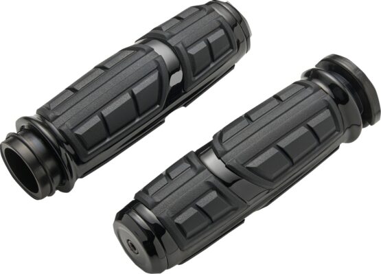 Ciro Chicane TBW Black Grips for Harley-Davidson 1in Bars