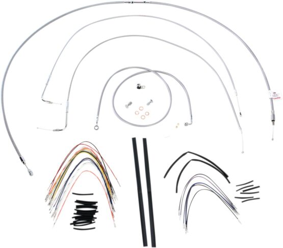 Extended Braided S.S. Control Cable Kit - 18" tall bars