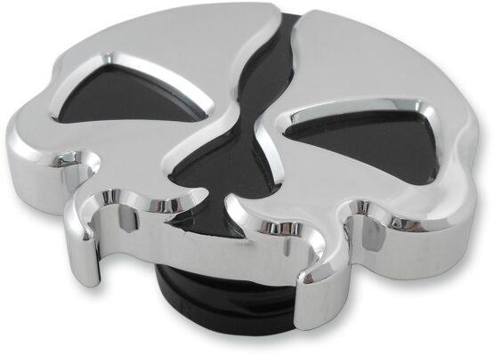 Drag Specialties Split Skull Gas Cap Non-Vented Chrome For Harley-Davidson