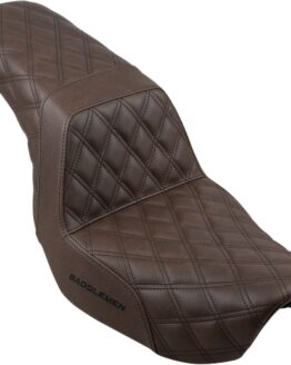 Step-Up Lattice Stitched 2-Up Seat Brown