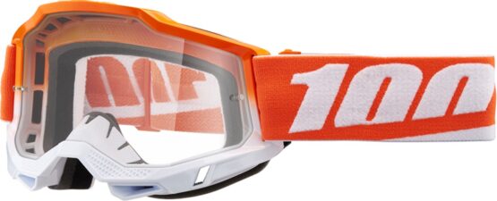 100% Accuri 2 Goggles Clear Lens Orange White Adult