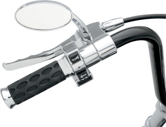 Drag Specialties Custom Rubber Grips Chrome Black Pair For Harley-Davidson - Image 2