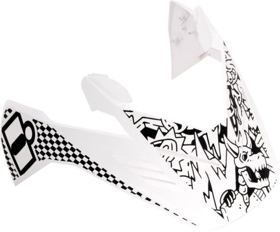 ICON Elsinore Helmet Peak Doodle 3 M-L White Replacement Visor - Image 3