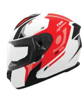 THH T810S Hayate Helmet Pearl White/Red XS
