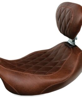 Mustang Wide Tripper Solo Seat Brown Fits 97-07 Harley Road King & More
